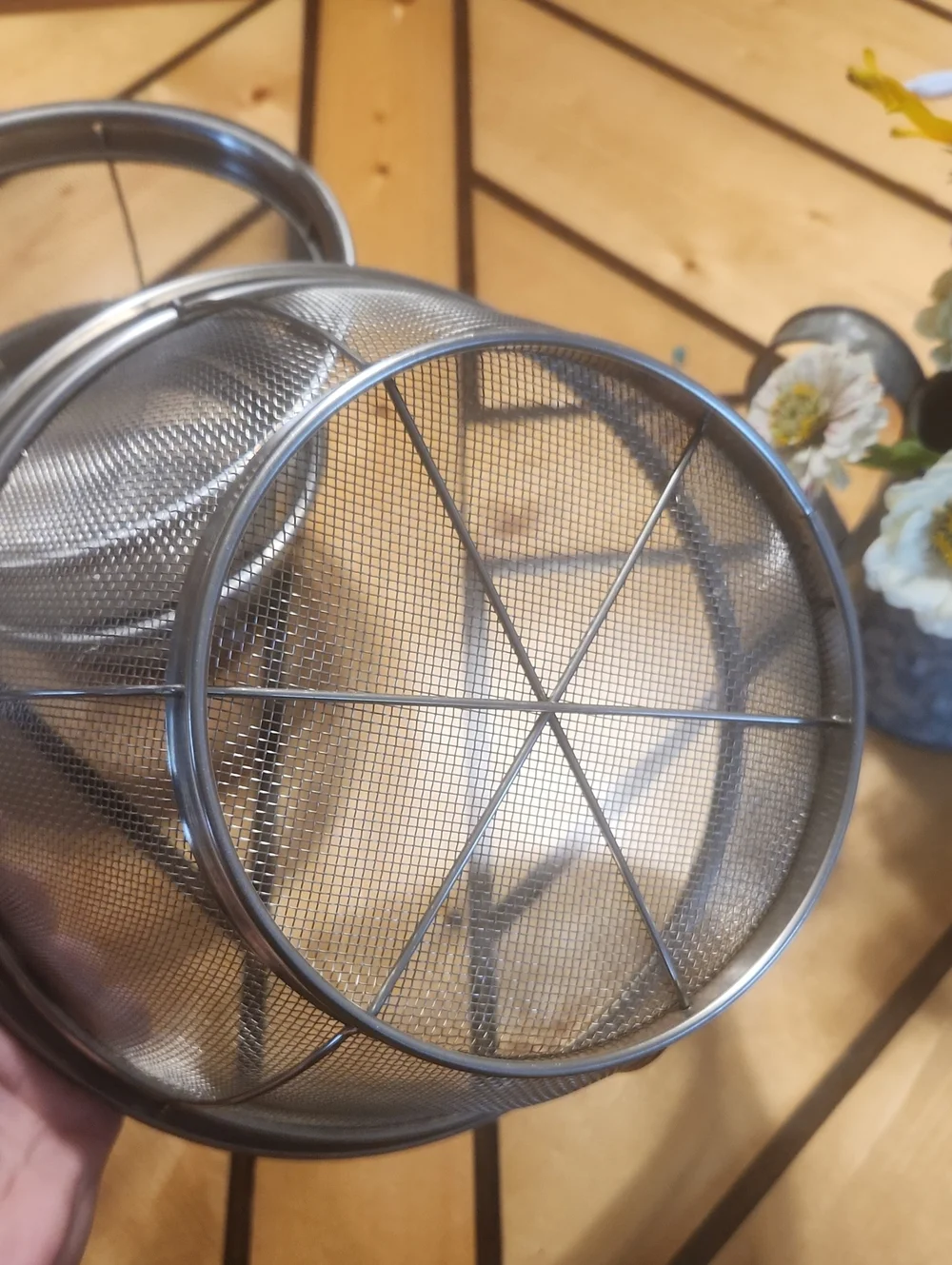 Set Of 3 Pampered Chef Colander Strainers Stainless Steel Mesh